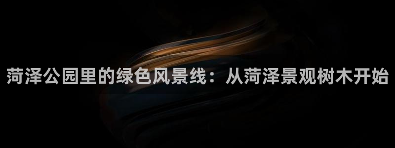 摩根国际娱乐宝合法吗:菏泽公园里的绿色风景线:从菏泽景观树木开始